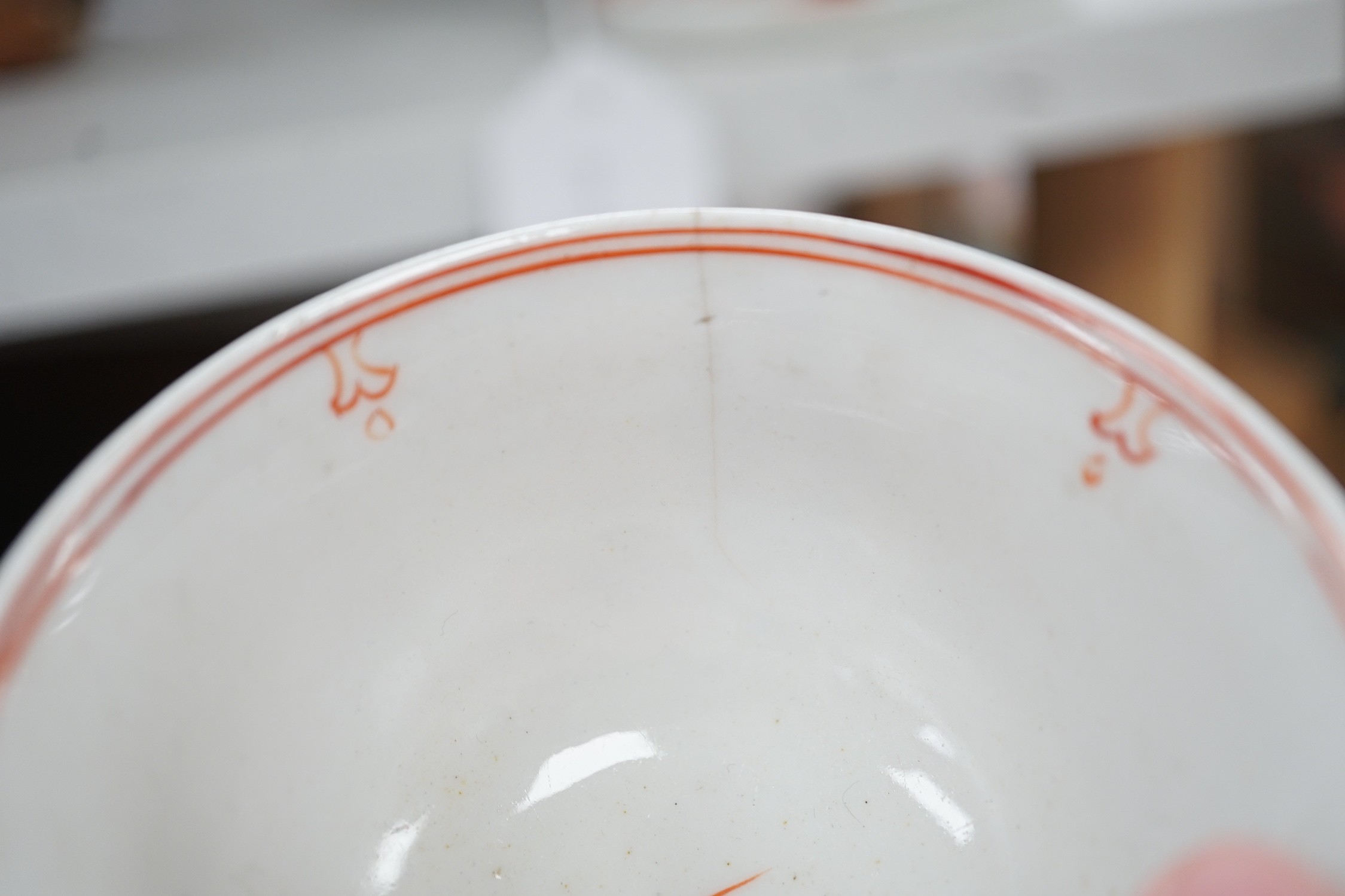 A group of New Hall porcelain boy and butterfly pattern 421 teawares, c.1800